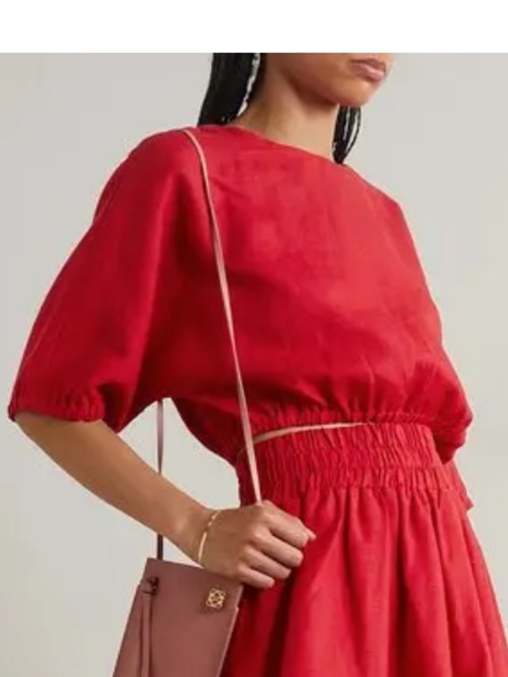 Suzie Kondi Arki Cropped Safari Linen Top *Desert Rose Color (not red) 🩷 NWT
